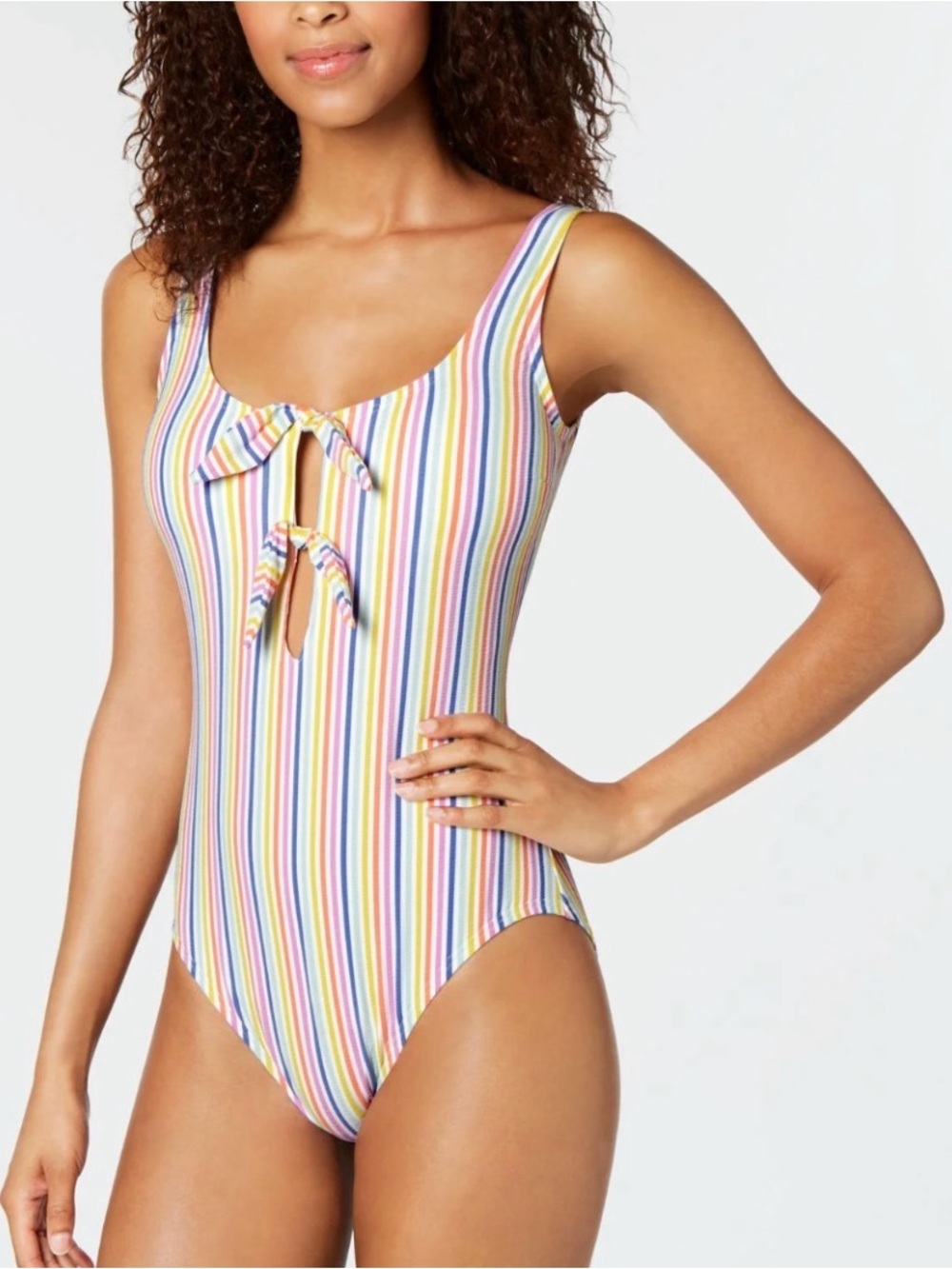 kate spade Multicolor Striped Tie-Front One-Piece Size M/L